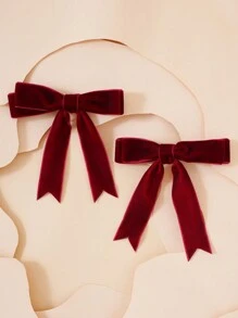 2 CÁI Kẹp Tóc Nơ Nhung Cho Bé Gái, Kẹp Tóc Nơ Ruy Băng Cho Bé Gái Đi Học, Phụ Kiện Giữ Tóc Đuôi Ngựa Kẹp Tóc Kim Loại Cho Bé Gái Tuổi Teen Tiệc Halloween Giáng Sinh - Nhiều màu - Xem 5