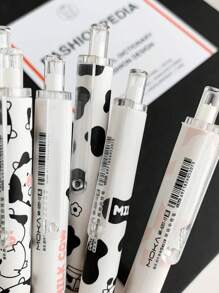 6/12 Cartoon Cow Neutral Pen Set, Japanese Stationery Black Ink Writing Pen, Suitable For Schools, Cards, And Students(Randomly Assemble 6 Pieces) - Multicolor - View 4