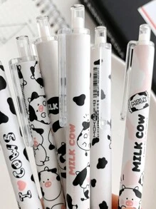 6/12 Cartoon Cow Neutral Pen Set, Japanese Stationery Black Ink Writing Pen, Suitable For Schools, Cards, And Students(Randomly Assemble 6 Pieces) - Multicolor - View 8