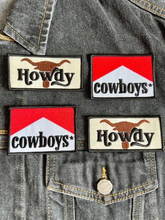 Cowboy & Howdy 西部复古刺绣熨烫补丁，适用于卡车司机帽、夹克、牛仔裤、背包、衣服和包