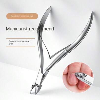 1pc Stainless Steel Cuticle Nipper, Nail Salon Specialized Nail Trimmer, Nail File Clipper Tool For Removing Cuticles And Calluses, Beginner Nail Scissors With Double Prongs