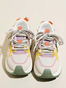 New Multi-Color Sports Shoes For Women, 2024 Autumn/Winter Thick Sole Elevated Casual Comfortable Wear-Resistant Sneakers