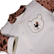 3 Piece Baby Romper Kit With Embroidered Animal Cotton Foot Cover For Boy And Girl - 藍色 - 查看 11
