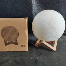 全新 DIY 卧室床头电池供电月光灯，柔和护眼暖光月亮灯，多功能床头柜灯 - 彩色 - 查看 18