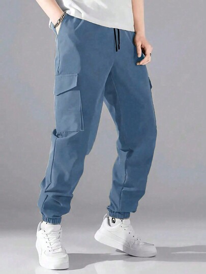 Tween Boy Fashionable Casual Drawstring Waist School Style Pants