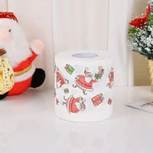 1 Roll, Printed Christmas Creative Roll Paper, Santa Claus Toilet Paper, Creative Toilet Paper, Cool Pattern Tissue, Colorful Napkin, Christmas Decoration,Christmas - Multicolor - View 5