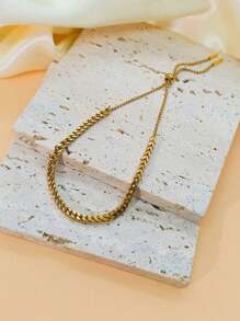 1pc Wheat Spike Titanium Steel Drawstring Bracelet For Women, New & Unique INS Design, Lightweight Luxury Hand Accessory - Yellow Gold - View 6