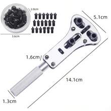 Watch Back Cover Opener Tool, 3-Prong Wrench Screwdriver Watch Case Remover Tool, Adjustable Back Cover Opener With 18 Drill Bits, Professional Waterproof Watch Battery Replacement Tool Set