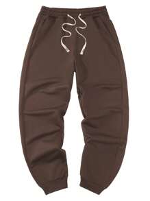 4pcs Men's All-Match Solid Color Casual Drawstring Elastic Waist Jogger Sweatpants With Pockets For Outdoor Running Sports Everyday Wear, Spring Autumn - Multicolor - View 5
