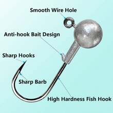 Goture 圆形铅头钩，用于淡水咸水钓鱼的铅头钩，带钓鱼箱的 Swimbait 铅头钩，用于钓鳟鱼鲈鱼，Crappie Pro 铅头钩