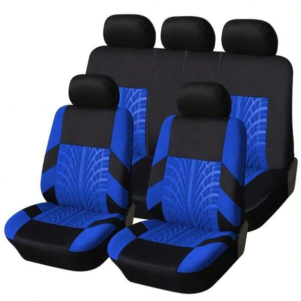 5 Sitz Auto Sitzbezüge, atmungsaktive Polyester Vorder- und Rücksitzpolster-Überzüge, universelle Sitzschoner für Autos, Lkw, SUV