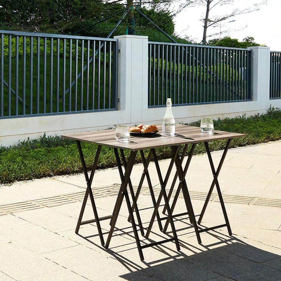 TV Trays For Eating Set Of 4 With Stand,Folding TV/Snack Tray Table Set,Folding TV Dinner Tables For Small Space - Black - View 1