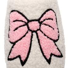 Zapatillas de estar por casa cálidas con bordados, moños lindos y mullidas, regalo de Navidad y San Valentín para mujer