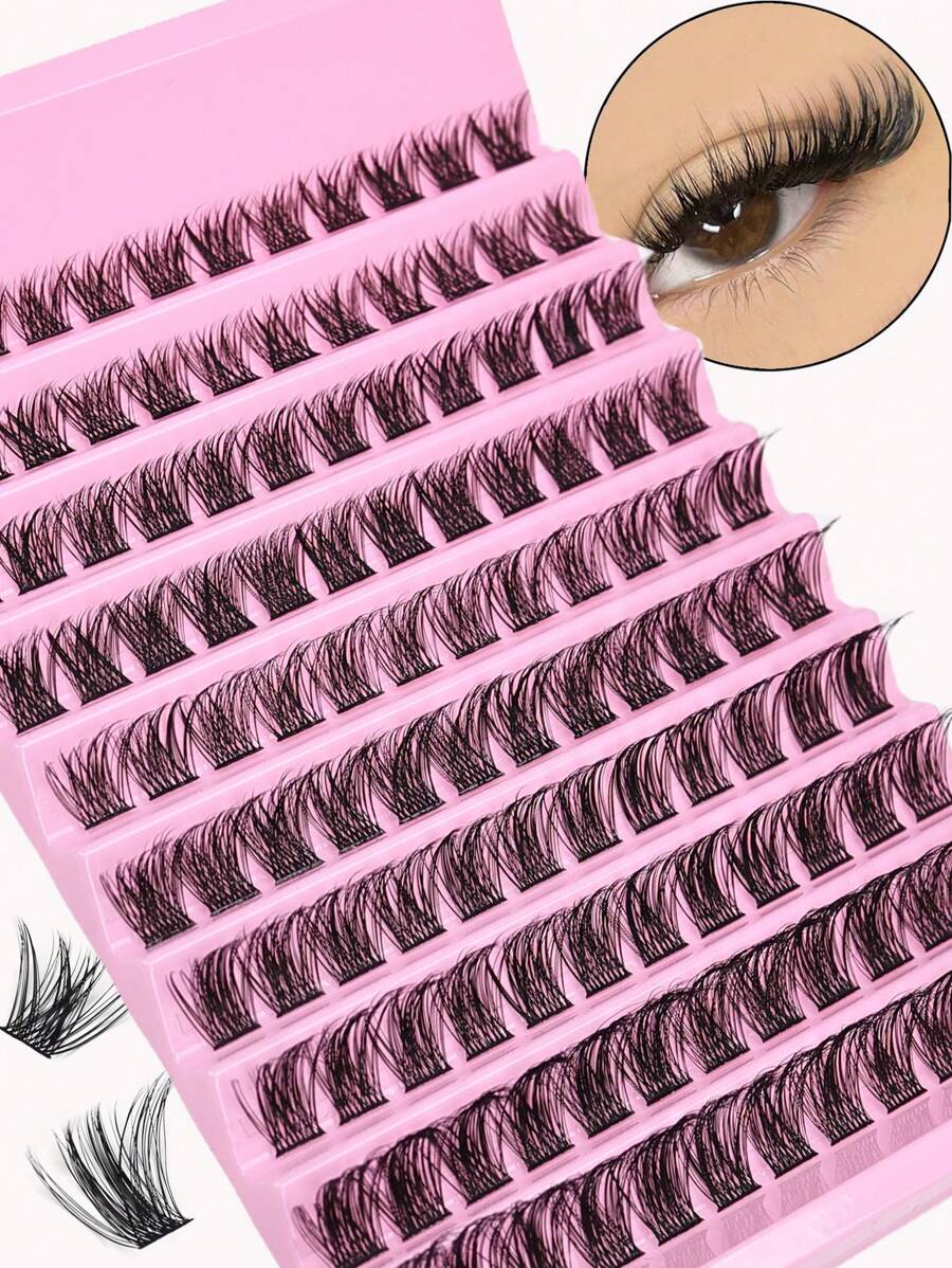 Lash Clusters 120pcs Cluster Lashes 8-16mm Wispy Individual Lashes Extensions Natural Look Lashes D Curl Fluffy Cluster Lashes DIY Eyelash Extension Lash Clusters,Eye Lash Clusters,Individual Eyelashes,Lashes,Fake Lashes - C - View 1