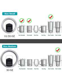 1 个 20/30 盎司玻璃杯盖替换盖，与 YETI 20 盎司玻璃杯防溢杯盖兼容，带磁性滑动开关