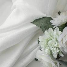 1 件优雅半透明白色亚麻窗帘布，杆袋设计，半透明但保护隐私，适用于客厅、卧室、阳台、办公室、家居装饰，不含窗帘杆 - 白色 - 查看 10