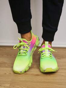 Men's Fashion Casual Slip-On Sneakers, Colorful Street Style Shoes, Outdoor Comfortable Lightweight Breathable Non-Slip Running Shoes