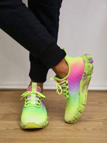 Men's Fashion Casual Slip-On Sneakers, Colorful Street Style Shoes, Outdoor Comfortable Lightweight Breathable Non-Slip Running Shoes