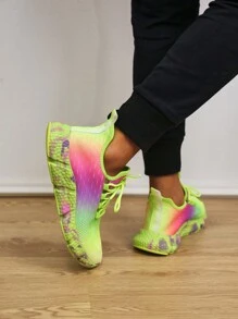 Men's Fashion Casual Slip-On Sneakers, Colorful Street Style Shoes, Outdoor Comfortable Lightweight Breathable Non-Slip Running Shoes