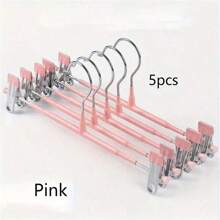 5 chiếc kẹp treo quần bằng thép không gỉ có thể điều chỉnh, chống trượt, vô hình, dễ sử dụng, thích hợp cho tủ quần áo và gia đình, áp dụng cho váy, quần, tất và đồ lót, cửa hàng quần áo, tiệm giặt là, khách sạn, nhà nghỉ - Hồng - Xem 13