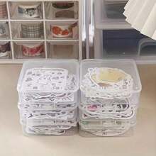 6pcs Desktop Organizer Storage Box Grid Tray For Charging Cable, Power Cord, Office Supplies Back To School - Clear - View 15