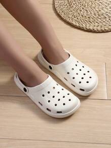 Women's New Perforated Slip-On Plastic Sandals, Summer - White - View 3