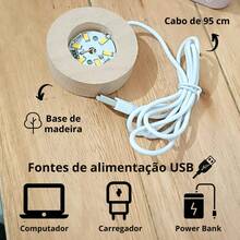 NEW Crystal Ball Led Table Lamp Globe Glass 3D Wooden Base Decoration Lampshade Gift Moon Ornament Size M And L - 隨機-G 風格 - 查看 2