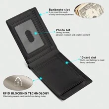 1 pieza Cartera portátil de fibra de carbono para hombre, portacartillas con múltiples ranuras, portacartillas plegable doble resistente al robo RFID, adecuado para adolescentes, casual de verano, al aire libre, atletismo, vacaciones, regalos de graduación o accesorios de vestir de cumpleaños