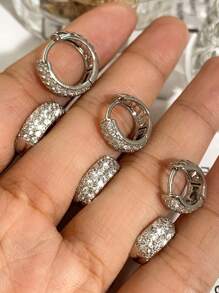 rakol Bộ 6 khuyên tai đá Cubic Zirconia phong cách Bohemian thời trang đa năng, thích hợp để trang trí xếp chồng hàng ngày cho phụ nữ - Hoa tai - Xem 6