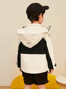 Áo khoác trùm đầu chống gió Mini Bala Kids - màu đen - Xem 2