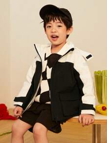 Áo khoác trùm đầu chống gió Mini Bala Kids - màu đen - Xem 3