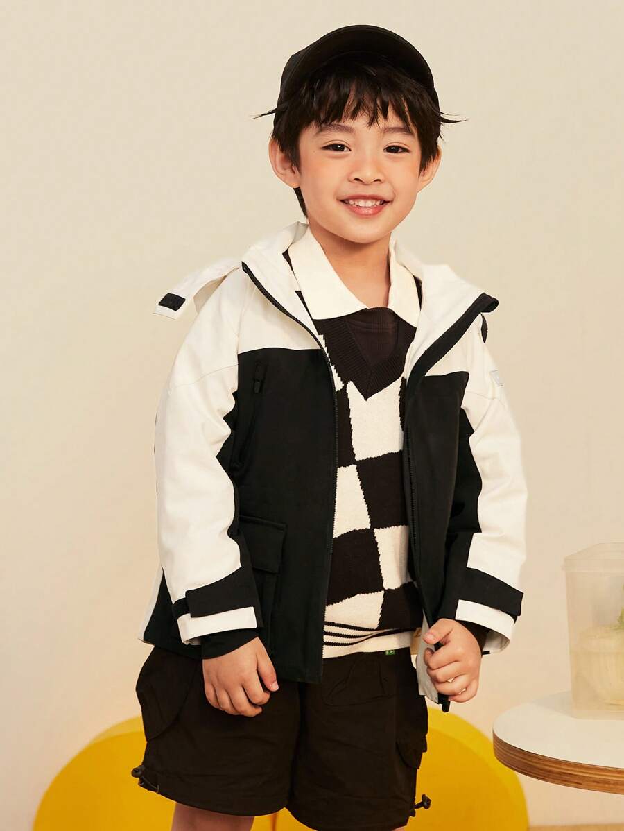 Áo khoác trùm đầu chống gió Mini Bala Kids - màu đen - Xem 1