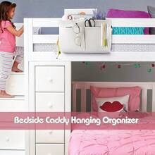 1 Peça Estante de Armazenamento de Cabeceira, Cesto de Armazenamento do Dormitório, Bolsa de Suspensão de Cabeceira, Prateleira de Armazenamento de Cama do Quarto, Decoração de Quarto, Decoração Doméstica, Decoração de Quarto, Decoração, Decoração, Decoração, Decoração, Armazenamento, Organizador - Branco - Visão 3