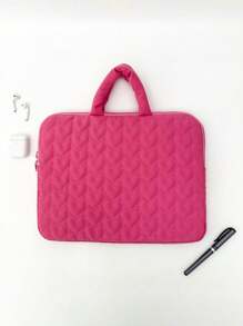 1pc11 "14" Fresh And Simple Soft Love Embroidered Portable Inner Ipad Bag Multi-Functional Laptop Bag Basics Laptop/Cover/Tote/Tablet Shoulder Bag Carrying Case Ipad Bag Daypack For Women/Men/Girl/Boy/Female/Male Student Fits Mac Book Air/Pro11/13/14/139 Inch Fashion Waterproof/Shockproof Lightweight Bag Nurse /Colleage Essential Christmas/Father/Mother/Gift Elementary/Middle/Commute With Computer Compartment Large Capacity Portable Simplicity Multi-Function With Zipper Laptop Accessories Sleeve