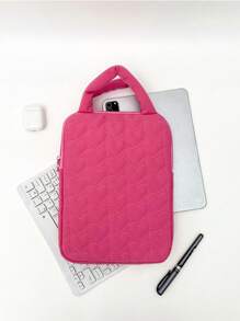 1pc11 "14" Fresh And Simple Soft Love Embroidered Portable Inner Ipad Bag Multi-Functional Laptop Bag Basics Laptop/Cover/Tote/Tablet Shoulder Bag Carrying Case Ipad Bag Daypack For Women/Men/Girl/Boy/Female/Male Student Fits Mac Book Air/Pro11/13/14/139 Inch Fashion Waterproof/Shockproof Lightweight Bag Nurse /Colleage Essential Christmas/Father/Mother/Gift Elementary/Middle/Commute With Computer Compartment Large Capacity Portable Simplicity Multi-Function With Zipper Laptop Accessories Sleeve