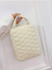 1pc11 "14" Fresh And Simple Soft Love Embroidered Portable Inner Ipad Bag Multi-Functional Laptop Bag Basics Laptop/Cover/Tote/Tablet Shoulder Bag Carrying Case Ipad Bag Daypack For Women/Men/Girl/Boy/Female/Male Student Fits Mac Book Air/Pro11/13/14/139 Inch Fashion Waterproof/Shockproof Lightweight Bag Nurse /Colleage Essential Christmas/Father/Mother/Gift Elementary/Middle/Commute With Computer Compartment Large Capacity Portable Simplicity Multi-Function With Zipper Laptop Accessories Sleeve