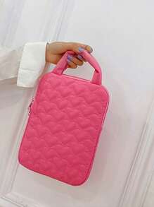 1pc11 "14" Fresh And Simple Soft Love Embroidered Portable Inner Ipad Bag Multi-Functional Laptop Bag Basics Laptop/Cover/Tote/Tablet Shoulder Bag Carrying Case Ipad Bag Daypack For Women/Men/Girl/Boy/Female/Male Student Fits Mac Book Air/Pro11/13/14/139 Inch Fashion Waterproof/Shockproof Lightweight Bag Nurse /Colleage Essential Christmas/Father/Mother/Gift Elementary/Middle/Commute With Computer Compartment Large Capacity Portable Simplicity Multi-Function With Zipper Laptop Accessories Sleeve