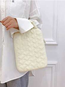 1pc11 "14" Fresh And Simple Soft Love Embroidered Portable Inner Ipad Bag Multi-Functional Laptop Bag Basics Laptop/Cover/Tote/Tablet Shoulder Bag Carrying Case Ipad Bag Daypack For Women/Men/Girl/Boy/Female/Male Student Fits Mac Book Air/Pro11/13/14/139 Inch Fashion Waterproof/Shockproof Lightweight Bag Nurse /Colleage Essential Christmas/Father/Mother/Gift Elementary/Middle/Commute With Computer Compartment Large Capacity Portable Simplicity Multi-Function With Zipper Laptop Accessories Sleeve