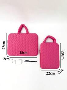 1pc11 "14" Fresh And Simple Soft Love Embroidered Portable Inner Ipad Bag Multi-Functional Laptop Bag Basics Laptop/Cover/Tote/Tablet Shoulder Bag Carrying Case Ipad Bag Daypack For Women/Men/Girl/Boy/Female/Male Student Fits Mac Book Air/Pro11/13/14/139 Inch Fashion Waterproof/Shockproof Lightweight Bag Nurse /Colleage Essential Christmas/Father/Mother/Gift Elementary/Middle/Commute With Computer Compartment Large Capacity Portable Simplicity Multi-Function With Zipper Laptop Accessories Sleeve