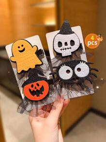 13 件装万圣节卡通可爱女孩发夹 - 彩色 - 查看 19