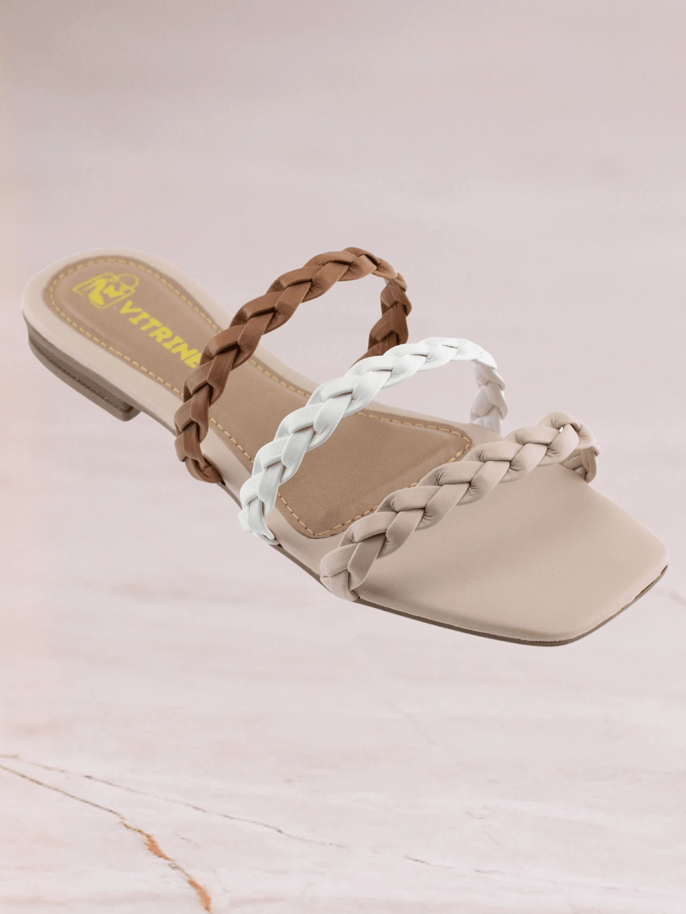 Women's Casual 3-Strap Flat Sandal - Rỉ Nâu - Xem 1