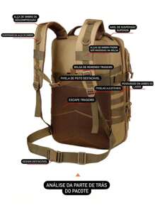 50L Military Tactical Backpack 50L Reinforced Waterproof Men's Large Capacity - 棕色的 - 查看 7