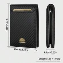 1 pieza Cartera portátil de fibra de carbono para hombre, portacartillas con múltiples ranuras, portacartillas plegable doble resistente al robo RFID, adecuado para adolescentes, casual de verano, al aire libre, atletismo, vacaciones, regalos de graduación o accesorios de vestir de cumpleaños
