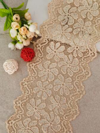 90cm/1pc Rhinestone Stretch Lace Trim, Soft & Breathable, Suitable For Clothing Collars, Cuffs, Skirts, Lingerie, Vests, Wedding Dresses, Shoes, Hats, Bedding, Decorations, Handicrafts, And More