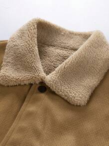 Men's Fashionable Casual Thick Warm Plus Fleece Thick Fleece Jacket - Coffee Brown - View 5