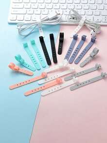 4pcs Portable Storage Belt, Silicone Storage Belt, Prevent Headphones From Losing Storage, Data Cable Binding Strap - LL-5555 - View 3