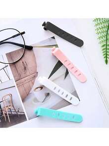 4pcs Portable Storage Belt, Silicone Storage Belt, Prevent Headphones From Losing Storage, Data Cable Binding Strap - LL-5555 - View 4