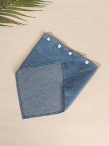1pc Casual Denim Effect Polyester Pet Bandana, Suitable For Medium/Small Dogs Like Teddy & Poodle, For Outdoor & Indoor Use (Not For Large Breeds)