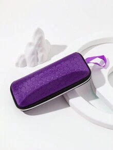 1 件装蜂窝纹理拉链眼镜盒男女通用眼镜配件女士 - 彩色 - 查看 5