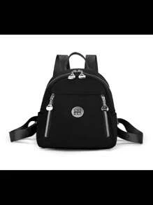 Women Backpack College School Travel Fashion Casual Unisex - màu đen - Xem 1